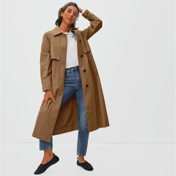 Everlane Long Mac Trench Coat Toasted Coconut